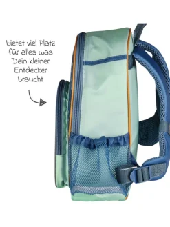 3er Set Rucksack, Brotdose & Trinkflasch in blau,gruen,motiv