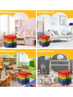 6er Set Stuhlkissen in Bunt