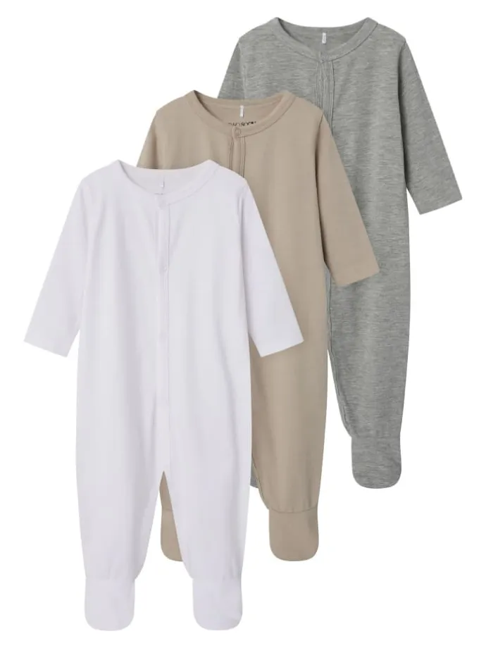 3er-Pack Schlafanzug in Grey Melange