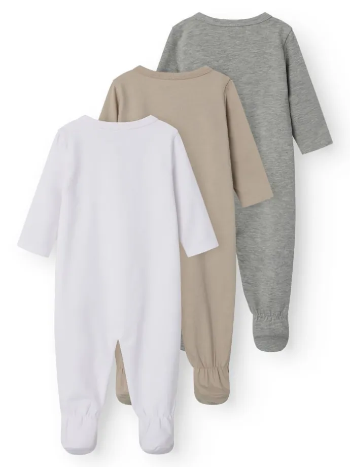 3er-Pack Schlafanzug in Grey Melange