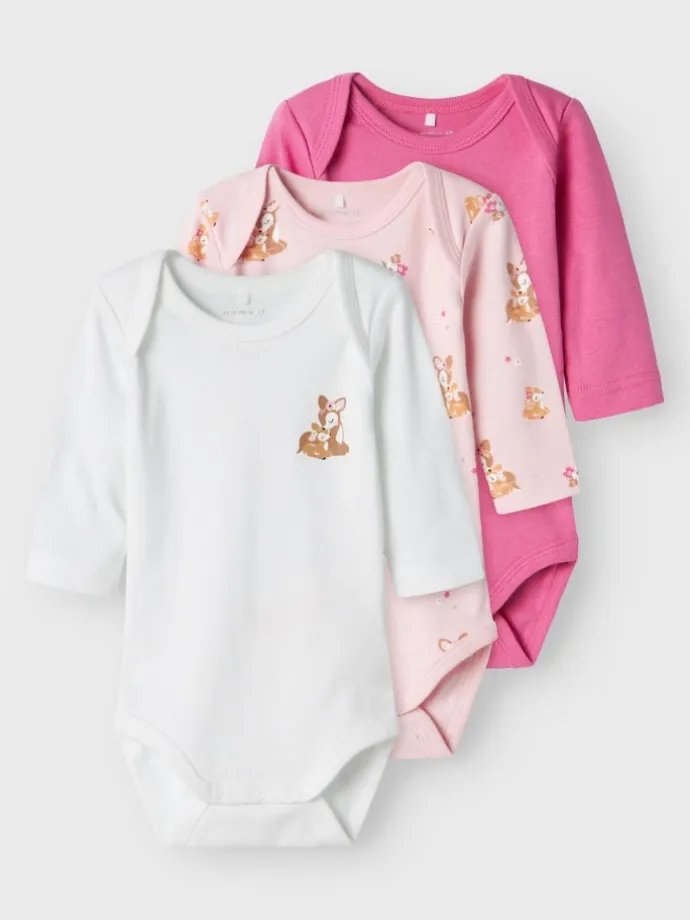 3er-Pack Strampler in Ibis Rose