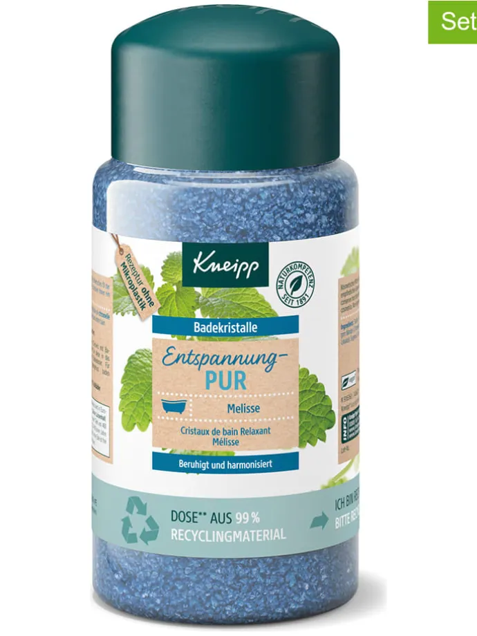 2er-Set: Badekristalle "Entspannung Pur", 600 g