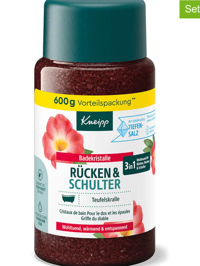 2er-Set: Badekristalle "Rücken & Schulter", je 600 g