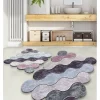 2er-Set: Badvorleger "Circle" in Lila/ Grau