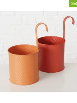 2er-Set: Übertöpfe "Riana" in Rot/ Orange - (H)28  Ø 16 cm
