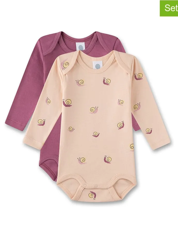 2er-Set: Bodys in Lila/ Beige