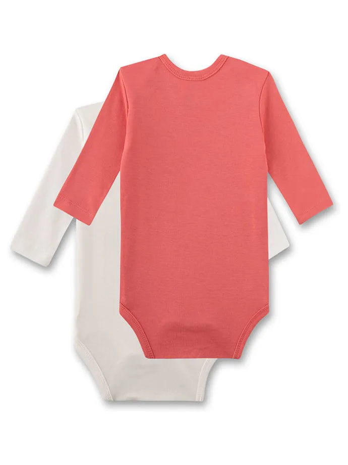 2er-Set: Bodys in Orange/ Weiß