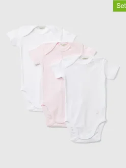 3er-Set: Bodys in Weiß/ Rosa
