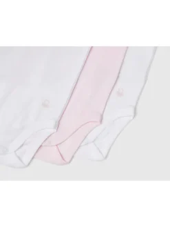 3er-Set: Bodys in Weiß/ Rosa