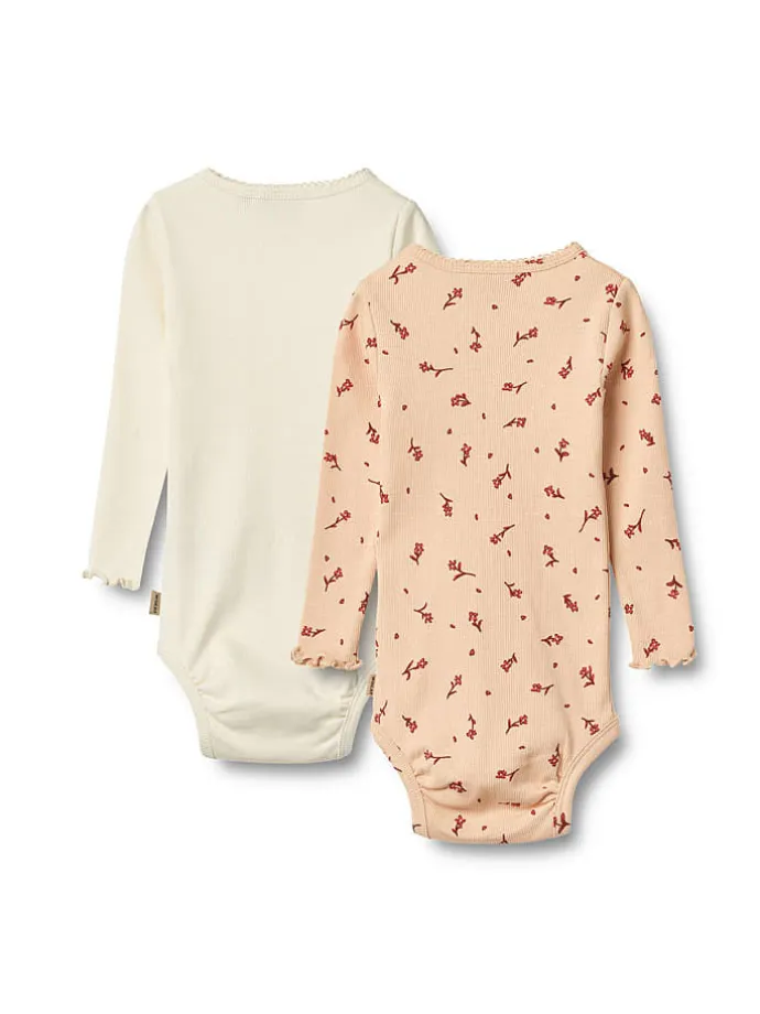 2er-Set: Bodys "Regitze" in Beige/ Orange