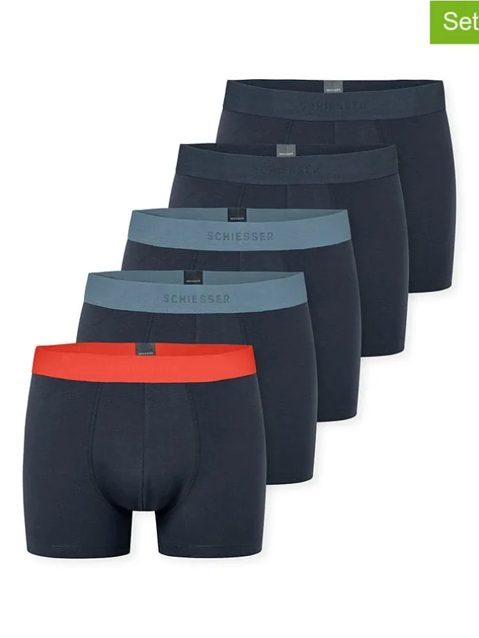 5er-Set: Boxershorts in Dunkelblau