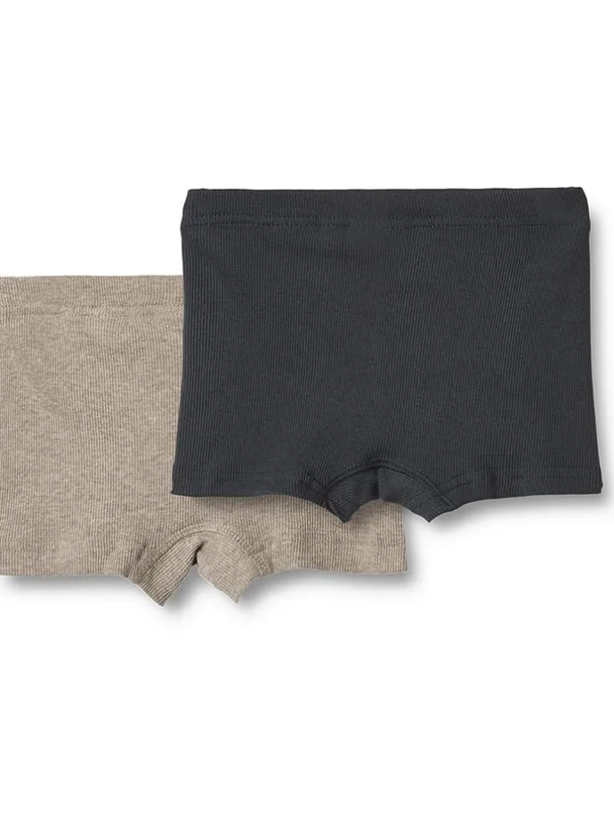 2er-Set: Boxershorts in Dunkelblau/ Taupe