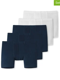 5er-Set: Boxershorts in Dunkelblau/ Weiß