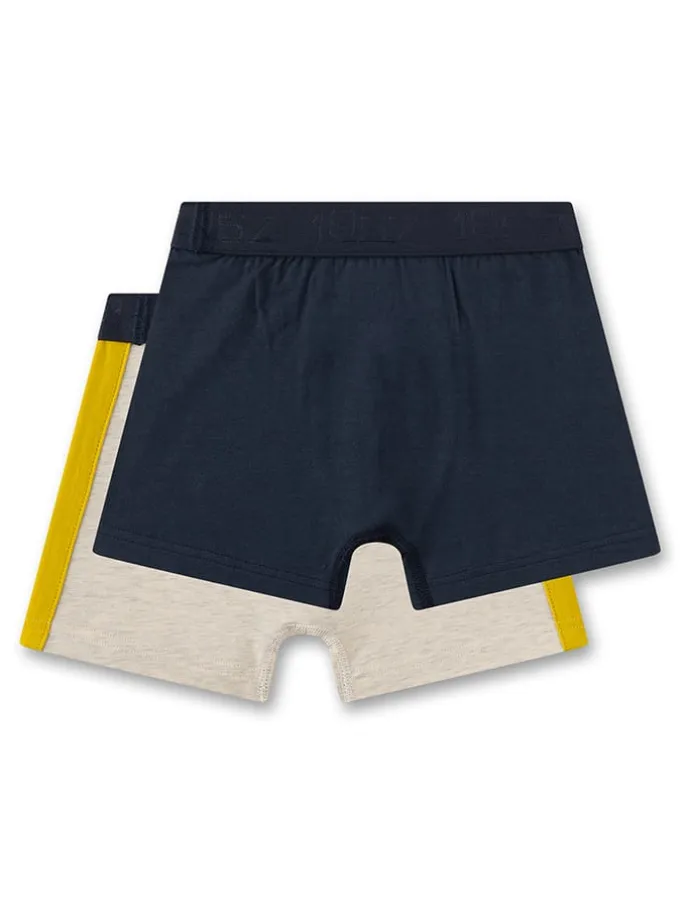 2er-Set: Boxershorts in Dunkelblau/ Beige