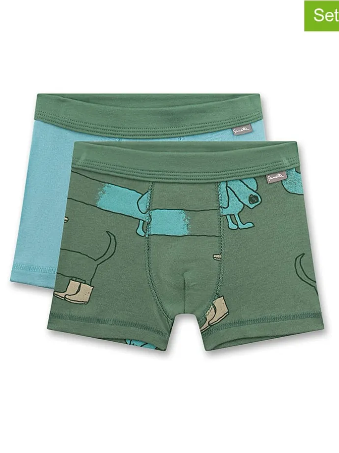 2er-Set: Boxershorts in Hellblau/ Grün