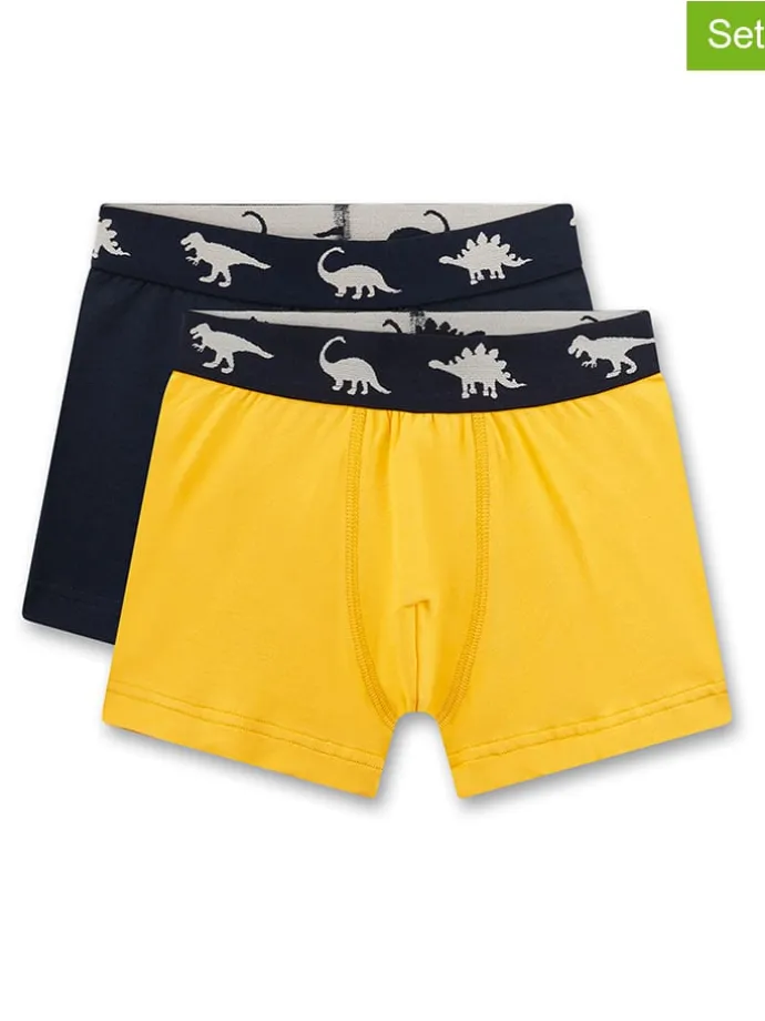 2er-Set: Boxershorts in Schwarz/ Gelb