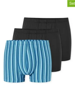 3er-Set: Boxershorts in Schwarz/ Hellblau