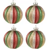 4er-Set: Christbaumkugeln in Bunt - (H)8 x  Ø 8 cm