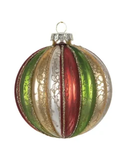 4er-Set: Christbaumkugeln in Bunt - (H)8 x  Ø 8 cm