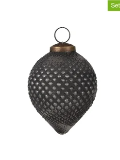 2er-Set: Christbaumkugeln in Schwarz/ Silber - (H)10 x  Ø 8 cm