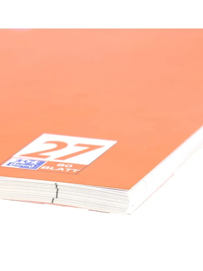 5er-Set: Collegeblöcke "Oxford - Lineatur 27" in Orange - DIN A4