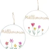 2er-Set: Dekoanhänger "Blümi" in Beige/ Hellblau - (L)30 cm