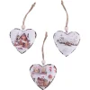 3er-Set: Dekohänger ''Winter Village'' in Weiß/ Bunt - (L)6,5 x (B)6,5 cm