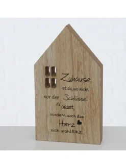 2er-Set: Dekoobjekte "Zuhause" in Natur/ Weiß