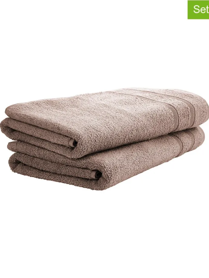 2er-Set: Duschtücher "Brooklyn" in Taupe
