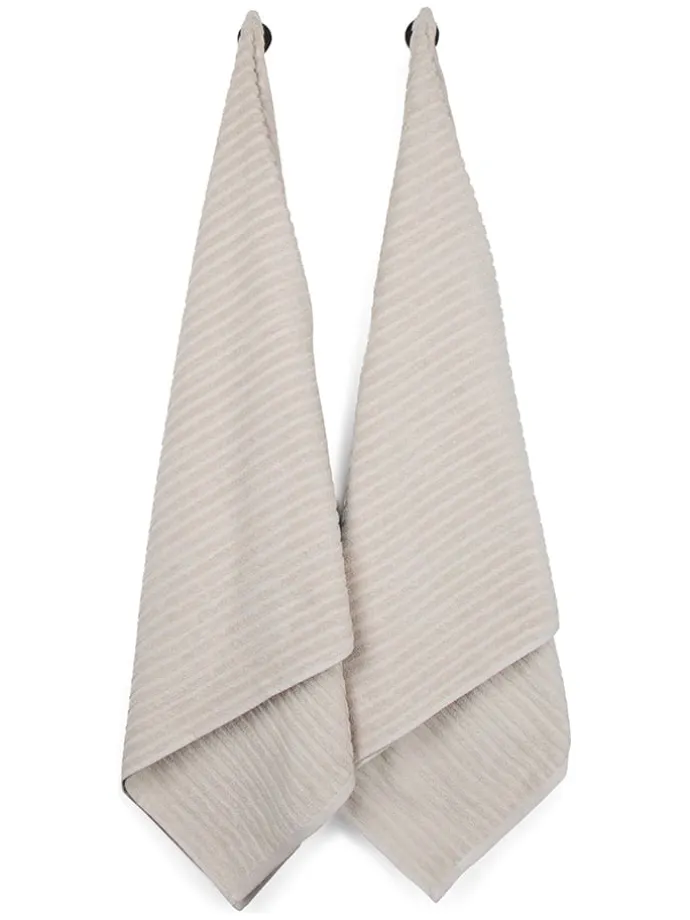 2er-Set: Duschtücher in Beige - (L)140 x (B)70 cm