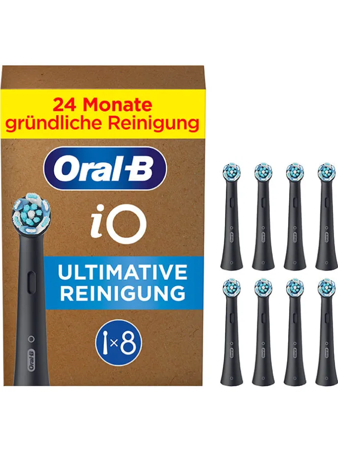8er-Set: Ersatz-Bürstenköpfe "iO Ultimative Reinigung" in Schwarz