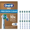 10er-Set: Ersatz-Bürstenköpfe "Precision Clean" in Weiß