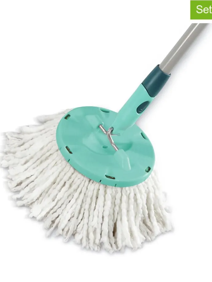 2er-Set: Ersatzköpfe "Disc Mop" in Weiß/ Türkis - 2x 2 Stück
