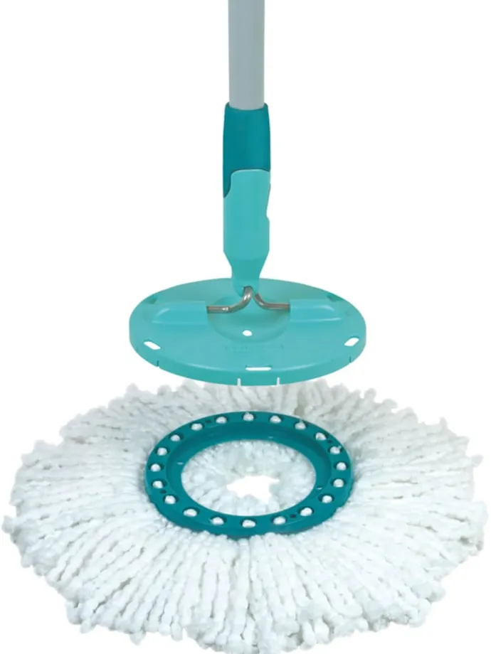 2er-Set: Ersatzköpfe "Disc Mop" in Weiß/ Türkis - 2x 2 Stück