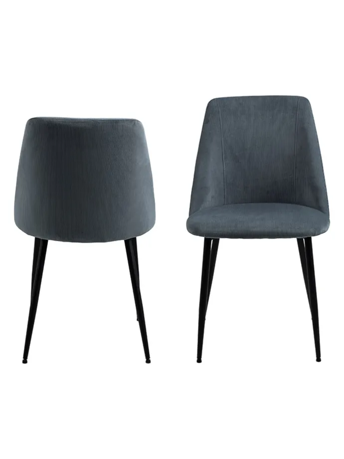 4er-Set: Esszimmerstühle "Ines" in Grau - (B)49,2 x (H)84 x (T)57,5 cm