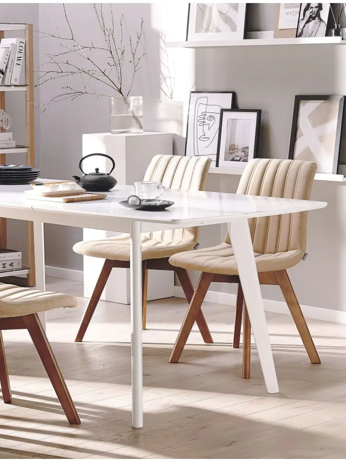 2er-Set Esszimmerstuhl CALGARY in Beige/Braun