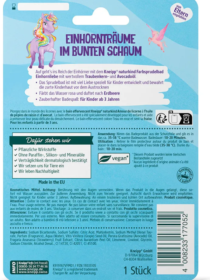 6er-Set: Farbsprudelbad "Naturkind Einhornliebe"