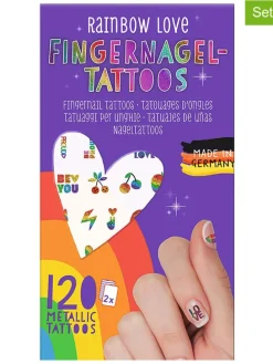 2er-Set: Fingernagel-Tattoos ''Rainbow'' in Bunt - 2x 120 Stück