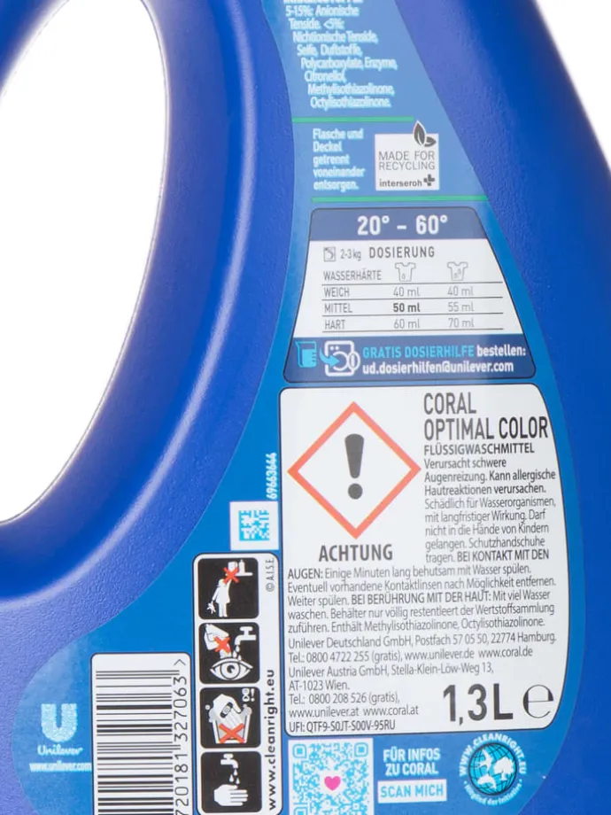 3er-Set: Flüssigwaschmittel "Optimal Color", je 1,3 l