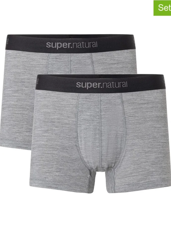2er-Set: Funktionsboxershorts in Hellgrau