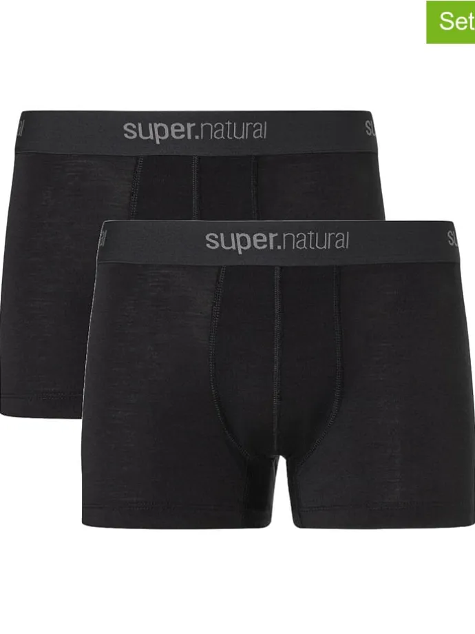 2er-Set: Funktionsboxershorts in Schwarz