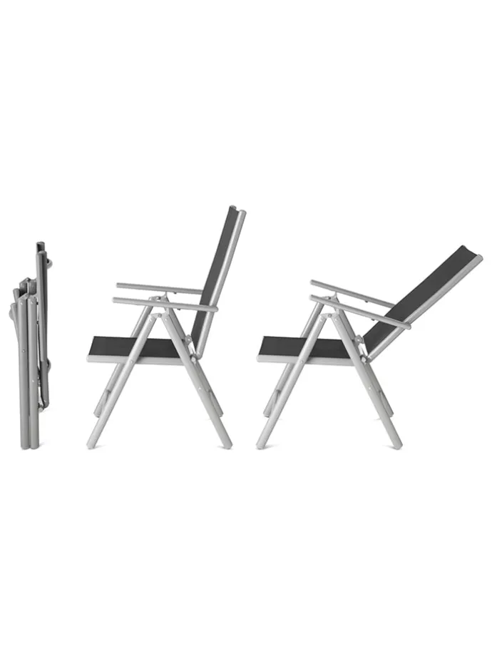 2er-Set: Gartenstühle in Anthrazit - (B)56 x (H)106 x (T)87,5 cm
