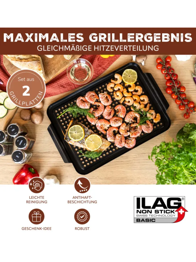 2-er-Set Grillplatte