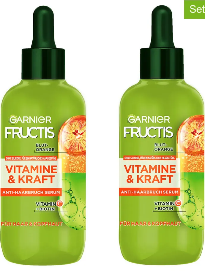 2er-Set: Haar- & Kopfhautserum "Fructis Vitamine & Kraft", je 125 ml