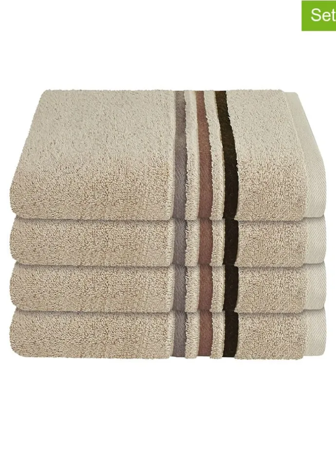 4er-Set: Handtücher "Skyline" in Beige