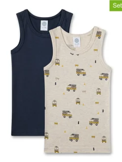 2er-Set: Hemdchen in Dunkelblau/ Beige
