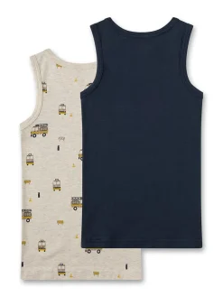 2er-Set: Hemdchen in Dunkelblau/ Beige