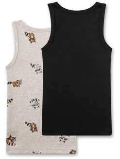 2er-Set: Hemdchen in Schwarz/ Beige