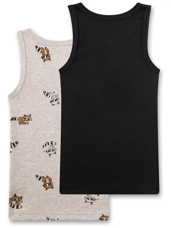 2er-Set: Hemdchen in Schwarz/ Beige