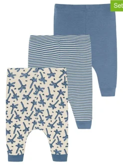 3er-Set: Hosen in Creme/ Blau
